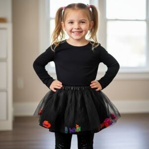 Halloween Tulle Tutu Embellished Skirt Party Skirt Costume Kids S 6/7